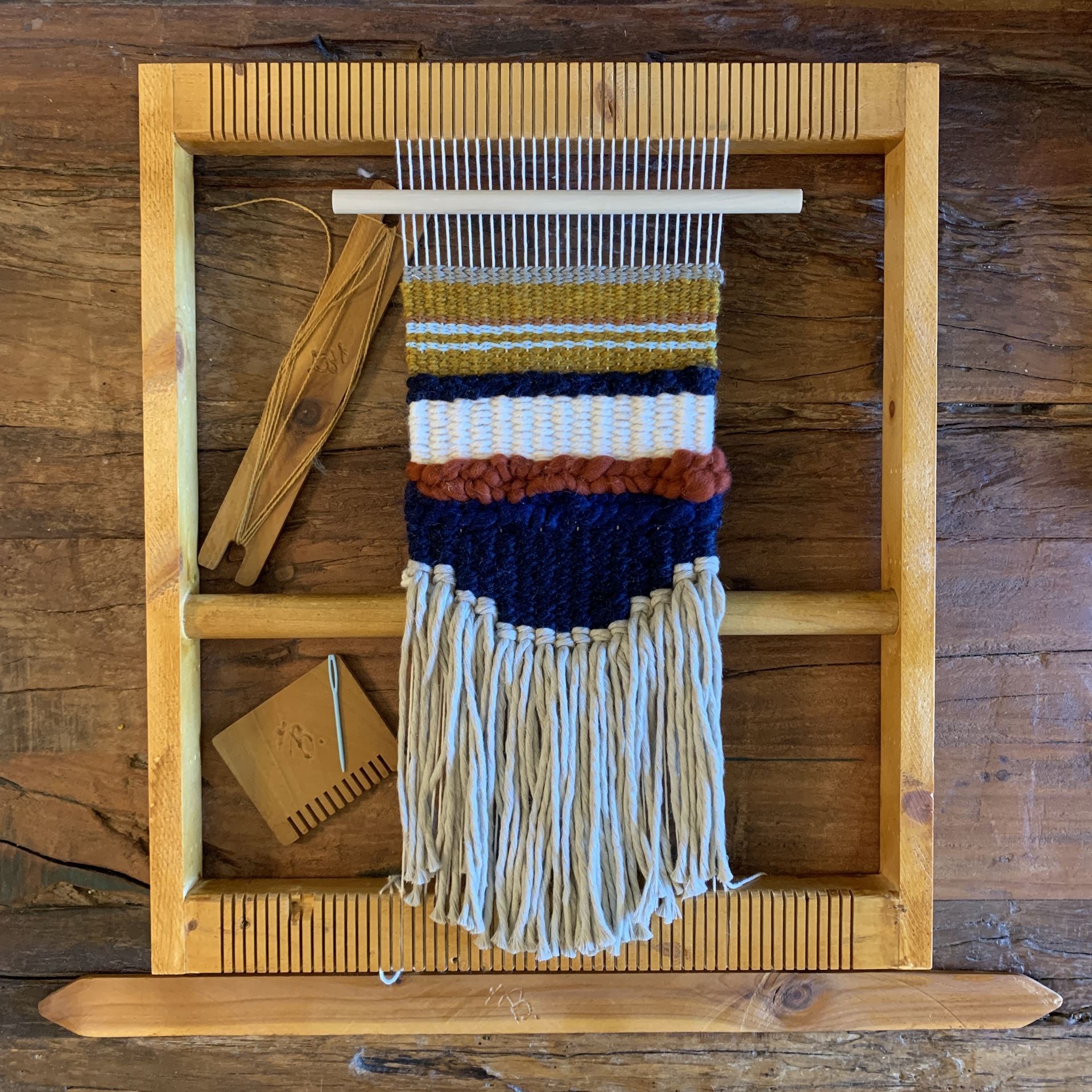 1 Set Handheld Wooden Knitting Fork Lucet Tool Weaving Braiding